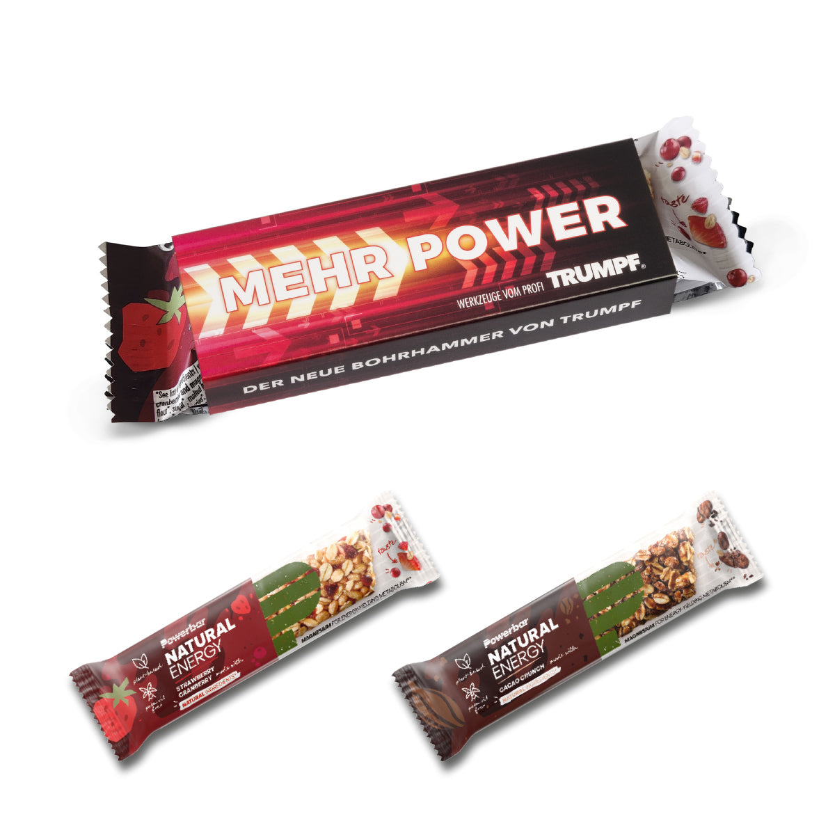 PowerBar Riegel im bedruckten Werbeschuber