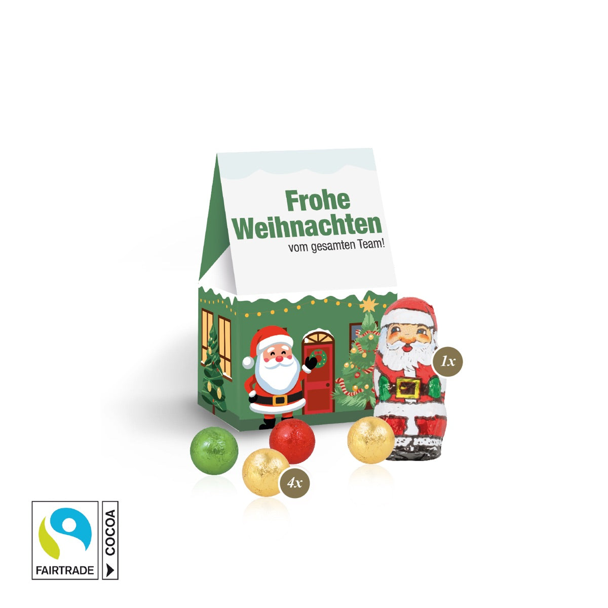 Hochformatige Präsentverpackung mit vierfarbigem Werbedruck