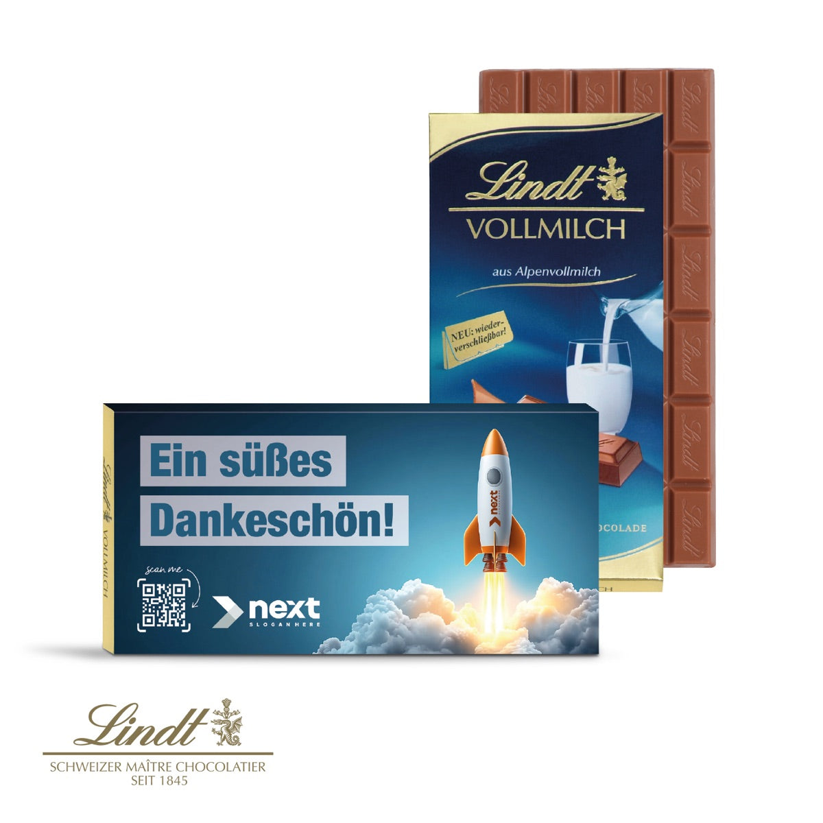Vierfarbig bedruckter Werbeschuber aus Karton in der Express Ausführung