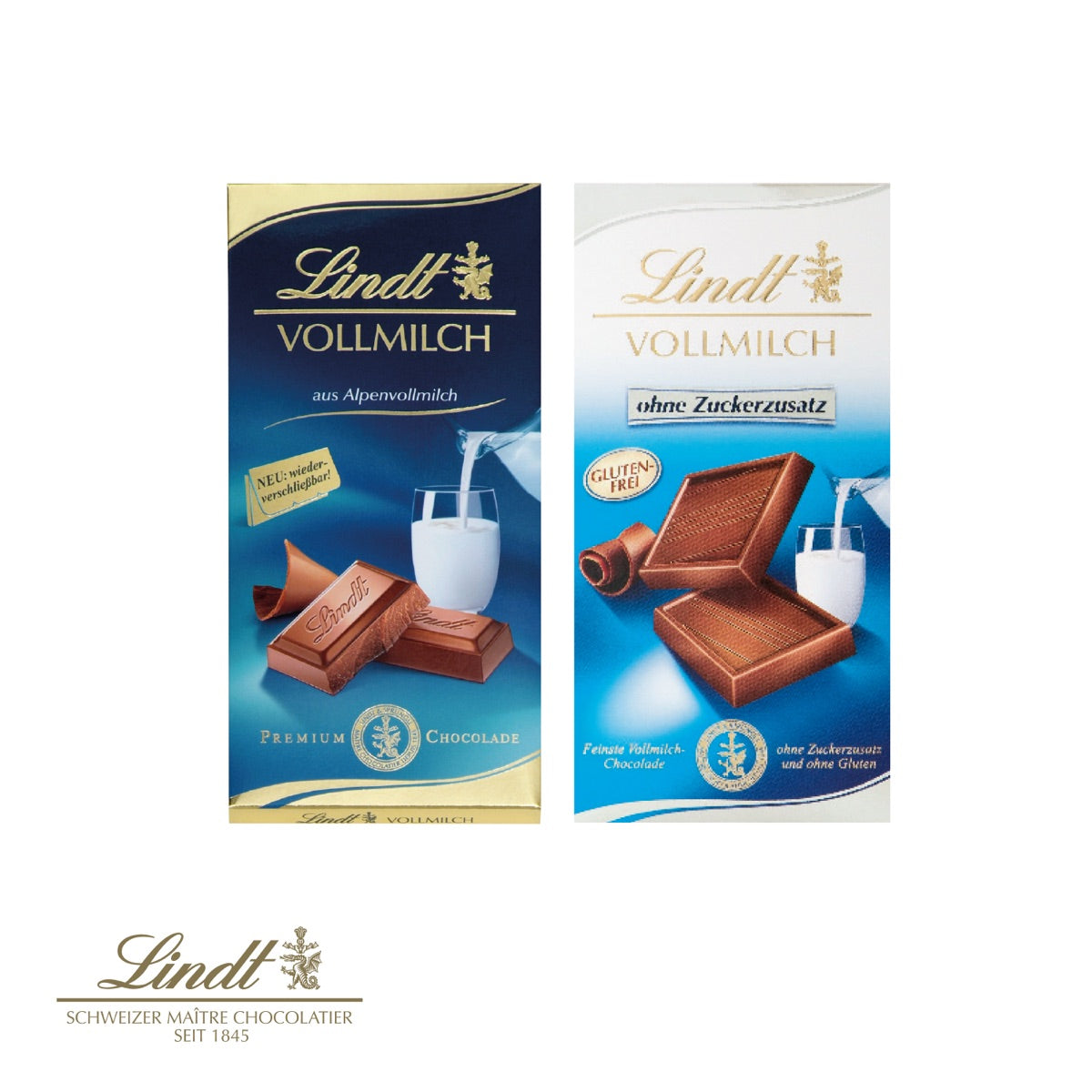 Blick in den Werbeschuber auf die Tafel von Lindt
