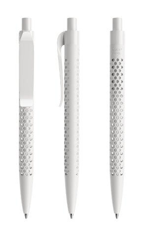 prodir QS40 True Biotic Kugelschreiber in weiß mit weißem Druckknopf