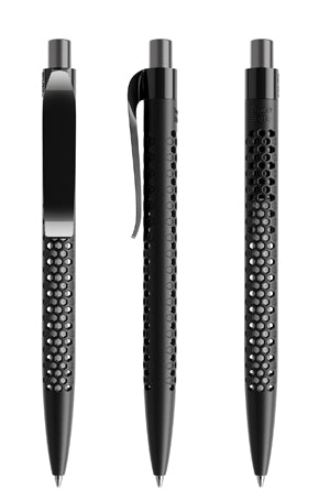 prodir QS40 True Biotic Kugelschreiber in schwarz mit graphit satiniertem Druckknopf