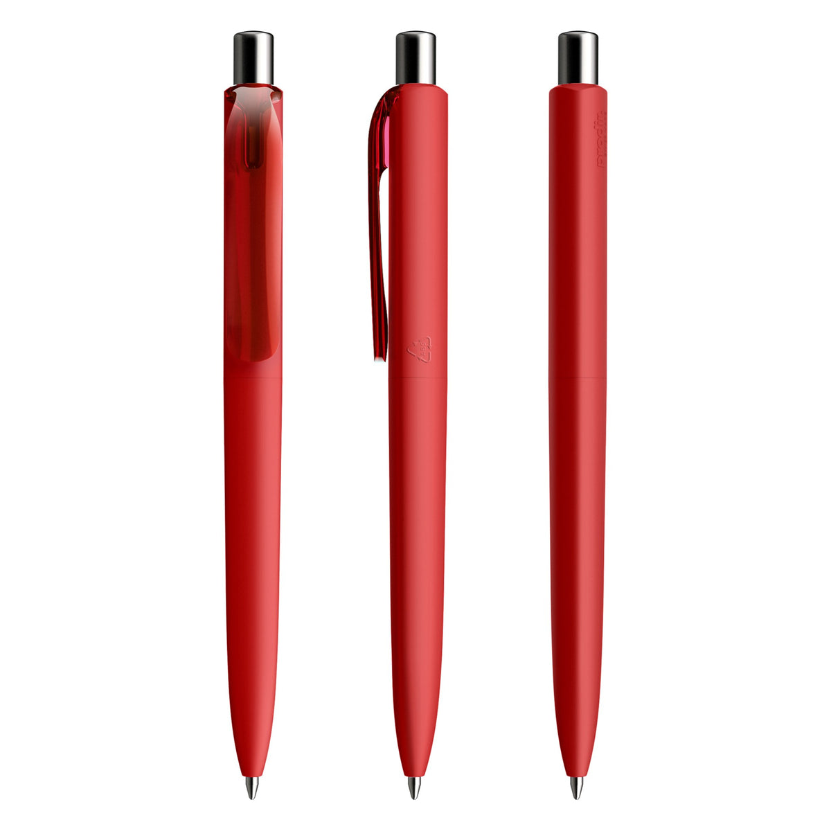 prodir DS8 Druckkugelschreiber Soft Touch – Dunkelrot / Silber verchromt R21 C