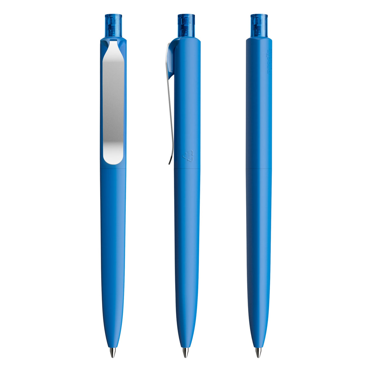 prodir DS8 Druckkugelschreiber Soft Touch mit Metallclip – Atlantikblau / Silber R54-S70