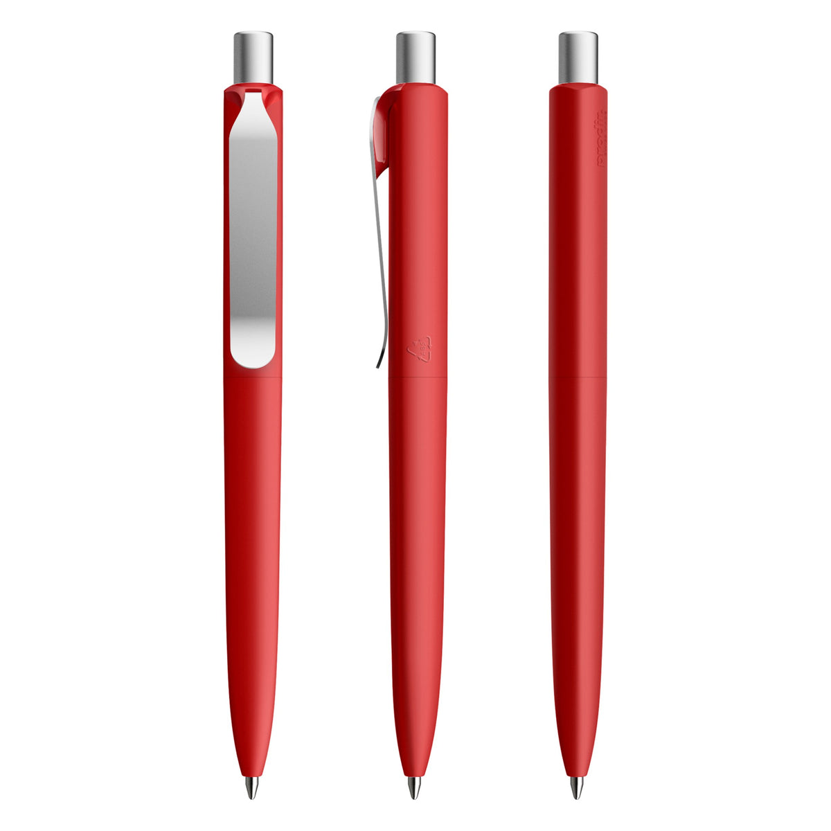 prodir DS8 Druckkugelschreiber Soft Touch mit Metallclip – Dunkelrot / Silber satiniert R21-S70 S