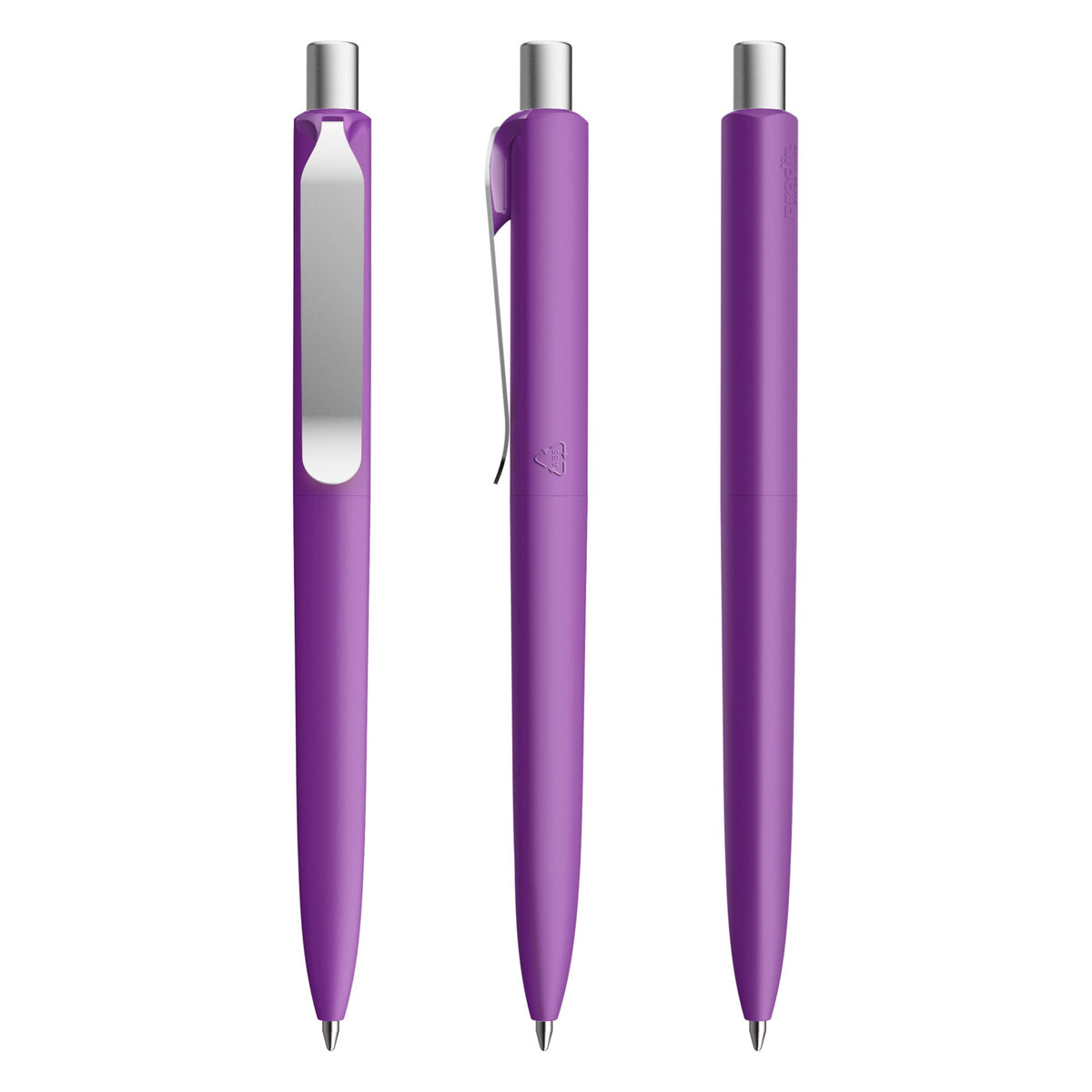 prodir DS8 Druckkugelschreiber Soft Touch mit Metallclip – Himbeere / Silber satiniert R27-S70 S