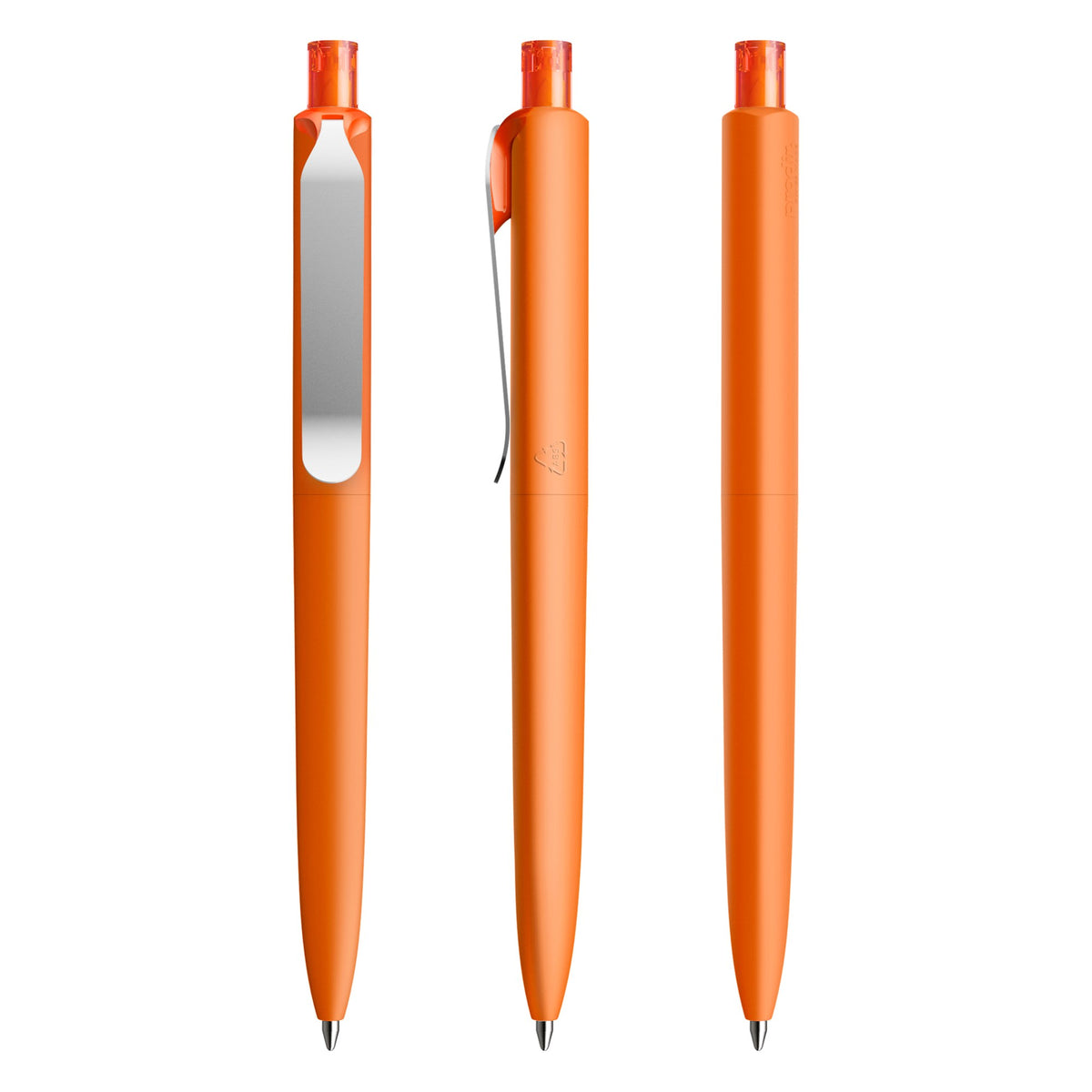 prodir DS8 Druckkugelschreiber Soft Touch mit Metallclip – Orange / Silber R10-S70
