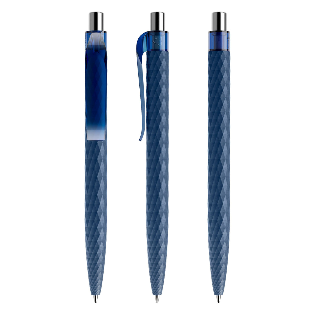 prodir QS01 Druckkugelschreiber matt mit Kunststoffclip – Sodalithblau / Silber verchromt M62 C