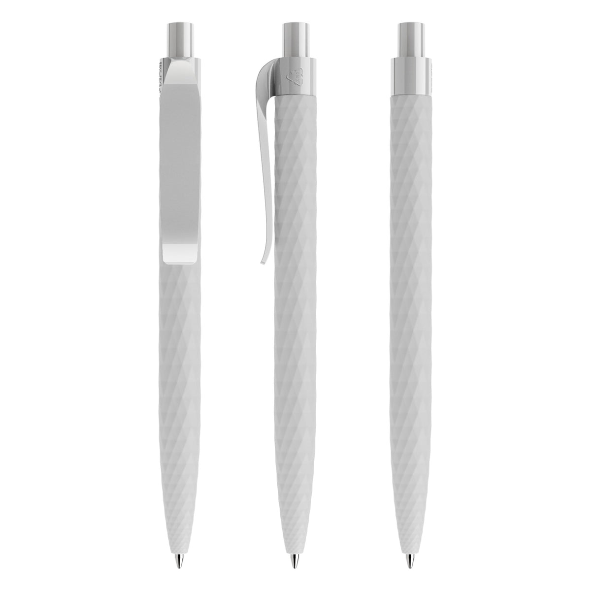prodir QS01 Druckkugelschreiber Soft Touch mit Kunststoffclip – Betongrau R77
