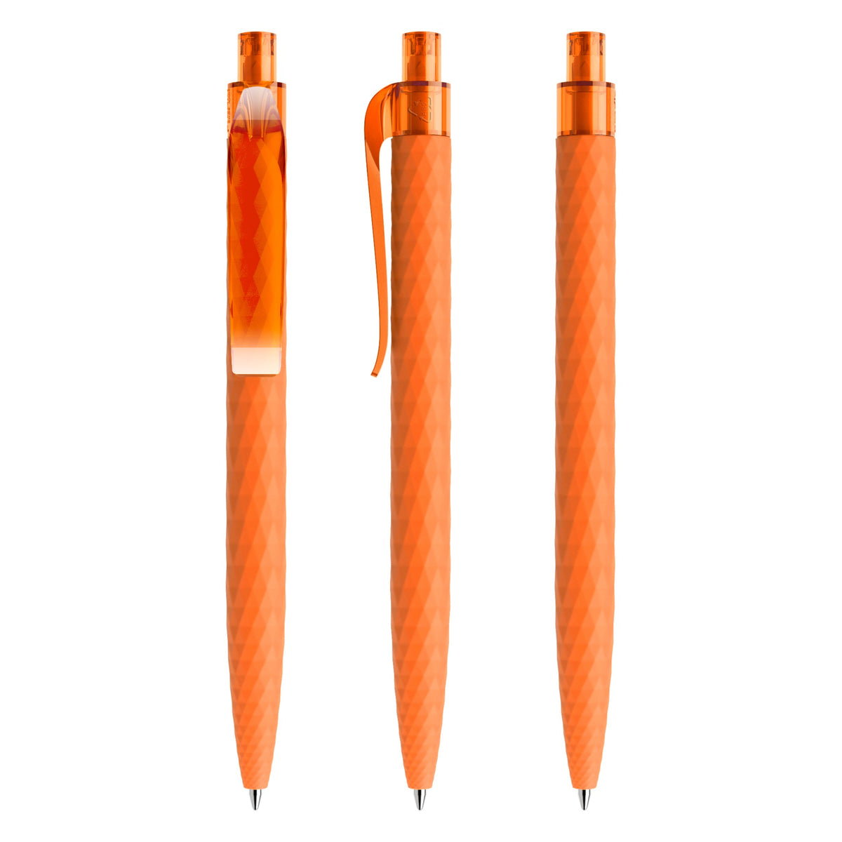 prodir QS01 Druckkugelschreiber Soft Touch mit Kunststoffclip – Orange R10
