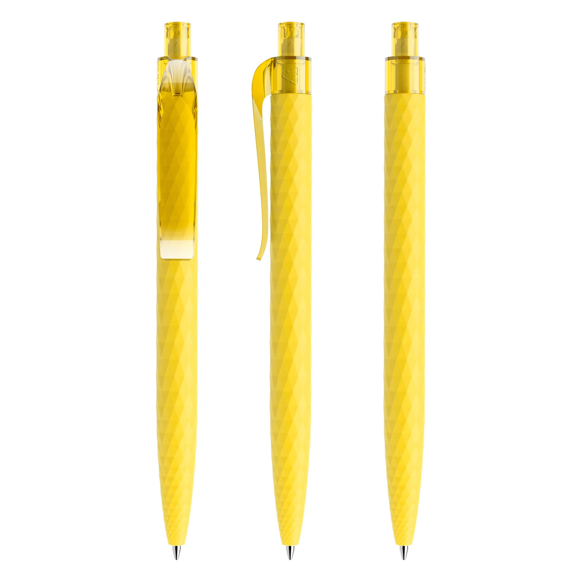 prodir QS01 Druckkugelschreiber Soft Touch mit Kunststoffclip – Zitronengelb R07