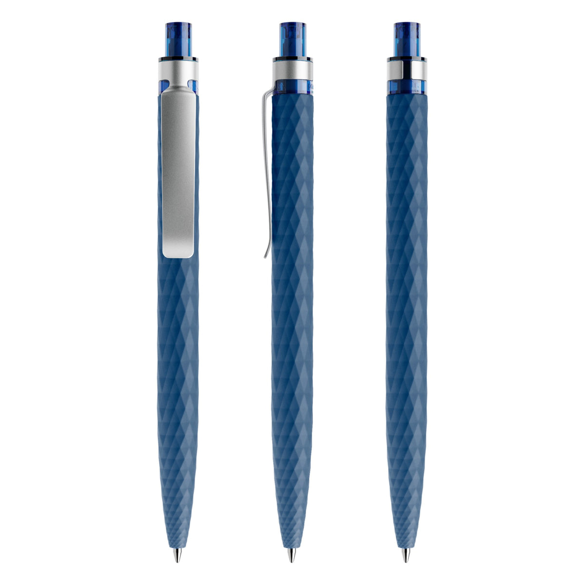 prodir QS01 Druckkugelschreiber Soft Touch mit Metallclip – Sodalithblau / Silber R62-S70