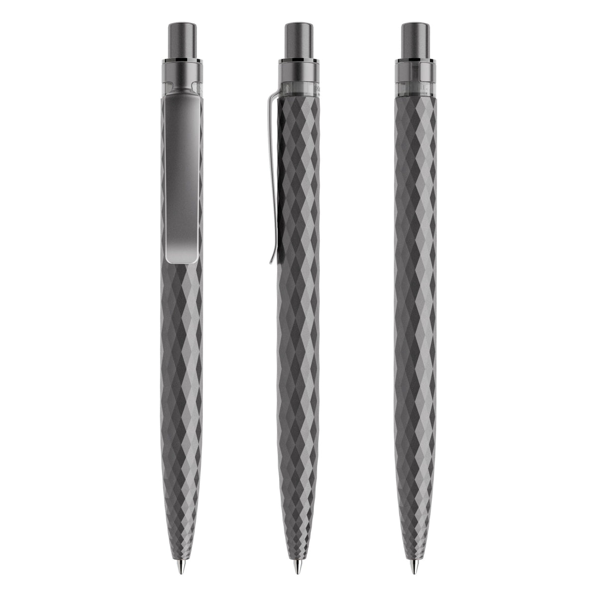 prodir QS01 Stone Druckkugelschreiber mit Metallclip – Graphit / Graphit satiniert Q75-S75 S