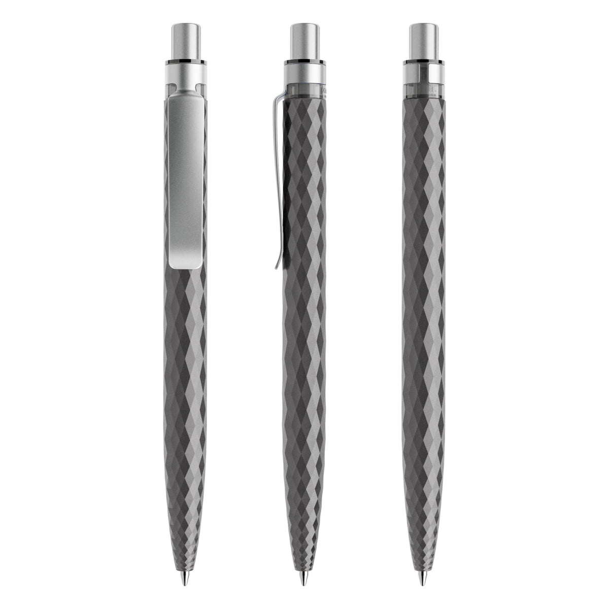 prodir QS01 Stone Druckkugelschreiber mit Metallclip – Graphit / Silber satiniert Q75-S70 S