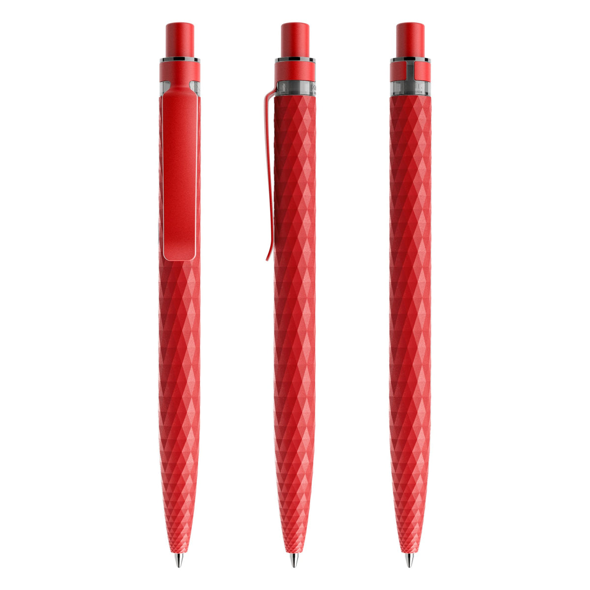 prodir QS01 Stone Druckkugelschreiber mit Metallclip – Jaspisrot / Jaspisrot satiniert Q16-S16 S