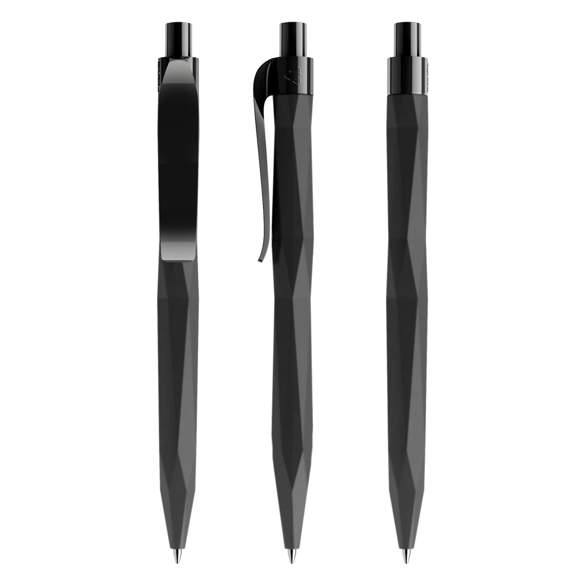 prodir QS20 Soft Touch Druckkugelschreiber facettiert – Schwarz R75
