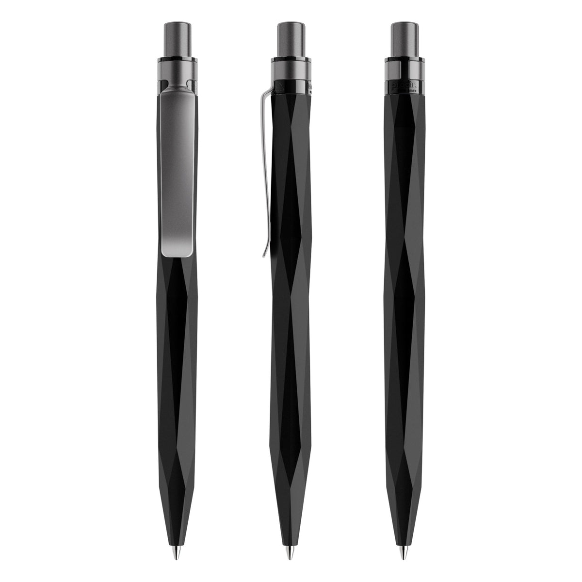 prodir QS20 Stone Druckkugelschreiber mit Metallclip – Carbonschwarz / Graphit satiniert Q80-S75 S