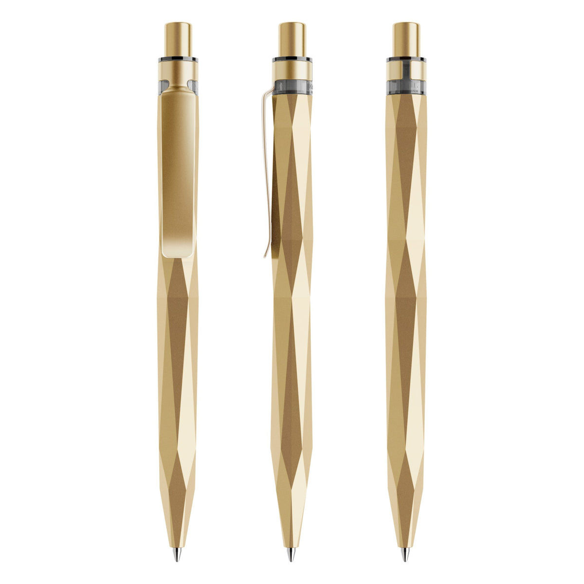 prodir QS20 Stone Druckkugelschreiber mit Metallclip – Gold / Gold satiniert Q13-S13 S