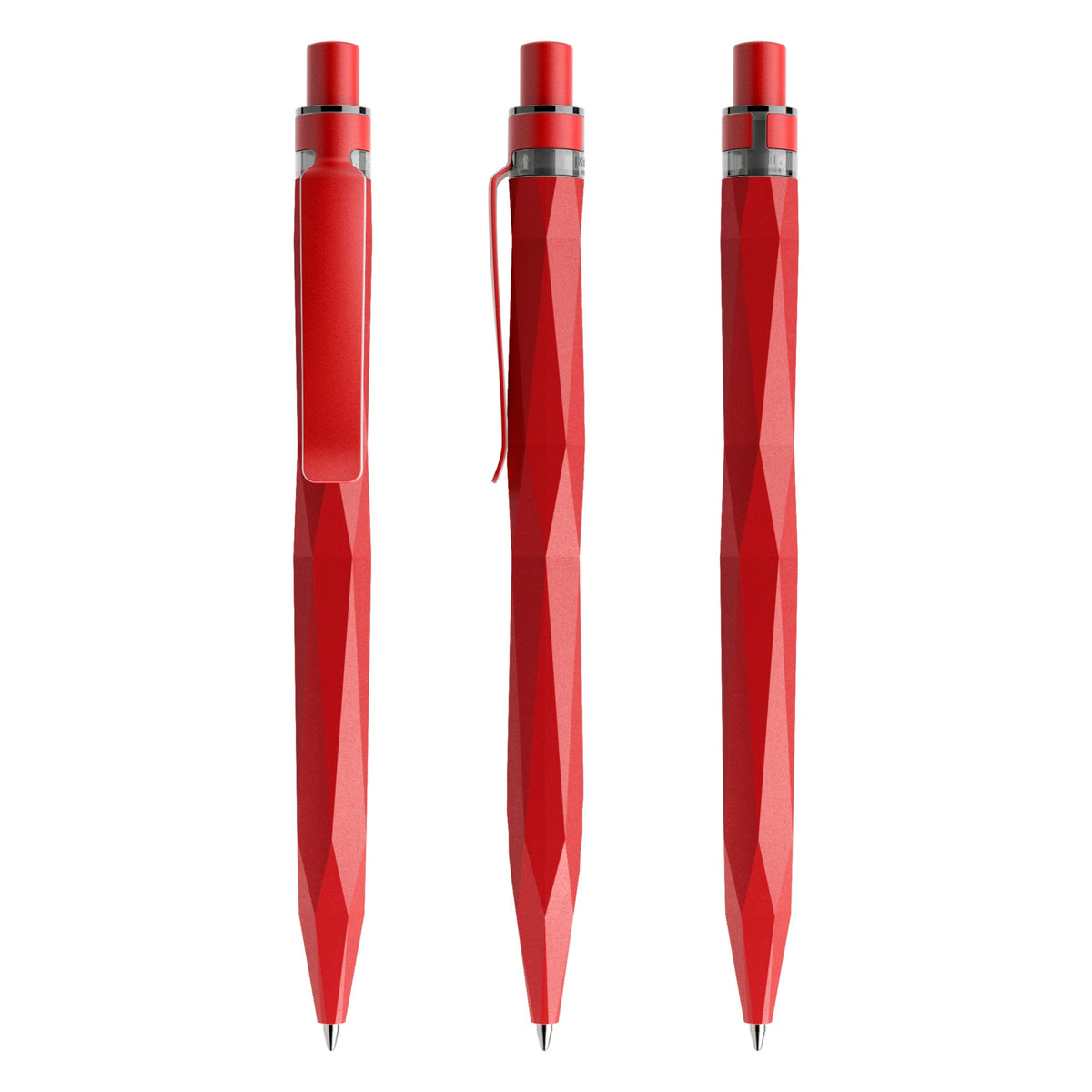 prodir QS20 Stone Druckkugelschreiber mit Metallclip – Jaspisrot / Jaspisrot satiniert Q16-S16 S
