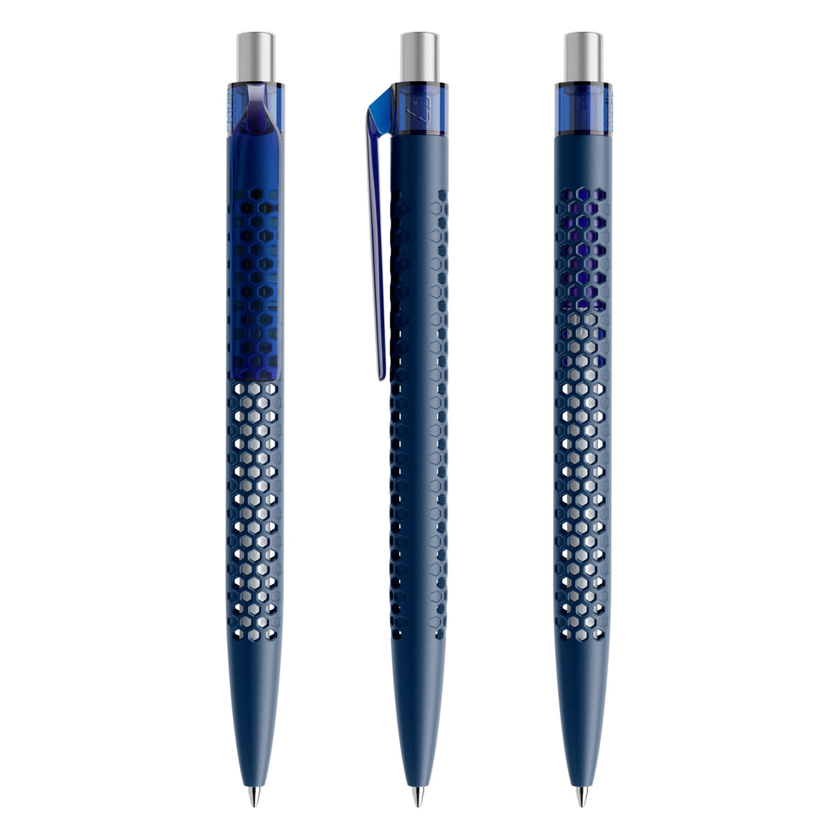 prodir QS40 Druckkugelschreiber matt mit Kunststoffclip – Sodalithblau / Silber satiniert M62 S