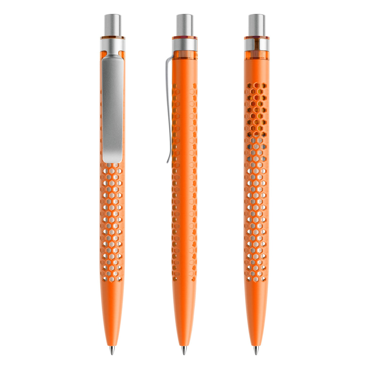 prodir QS40 Druckkugelschreiber matt mit Metallclip – Orange / Silber satiniert M10-S70 S