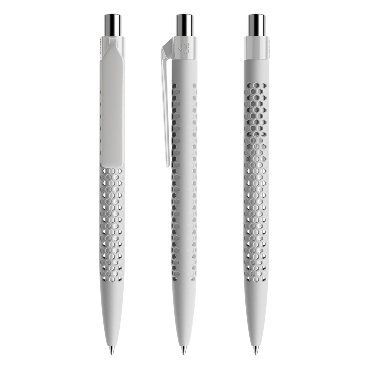 prodir QS40 Druckkugelschreiber Soft Touch – Betongrau / Silber verchromt R77 C