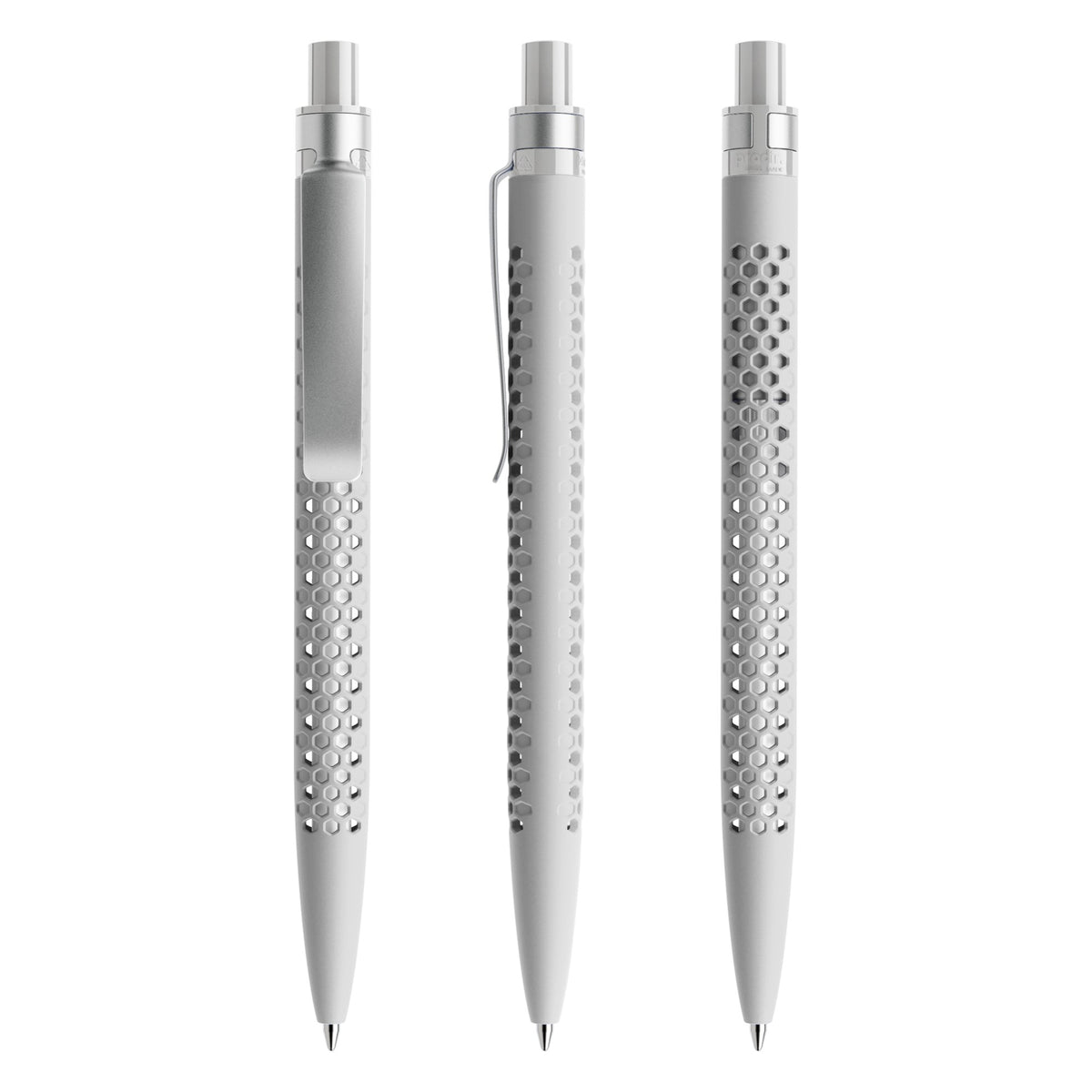 prodir QS40 Druckkugelschreiber Soft Touch mit Metallclip – Betongrau R77-S70