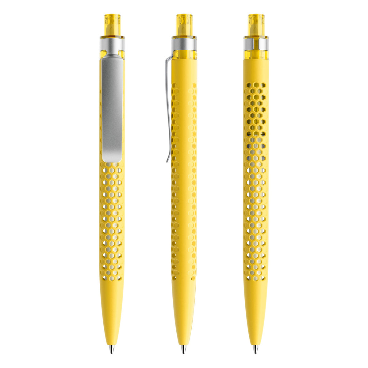 prodir QS40 Druckkugelschreiber Soft Touch mit Metallclip – Zitronengelb R07-S70