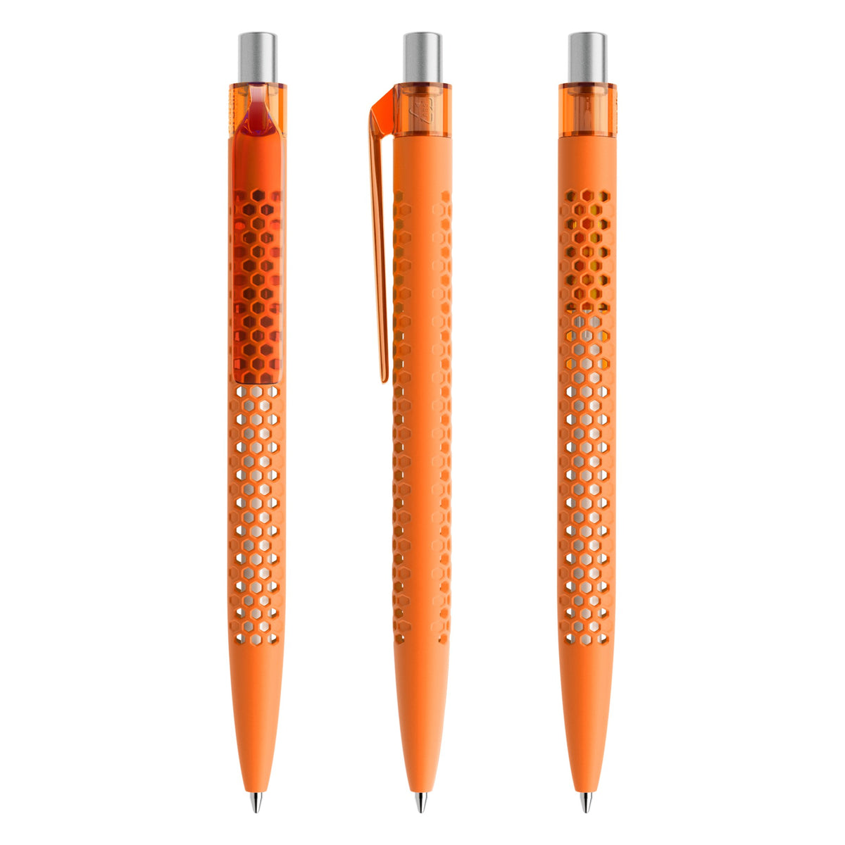 prodir QS40 Druckkugelschreiber Soft Touch – Orange / Silber satiniert R10 S
