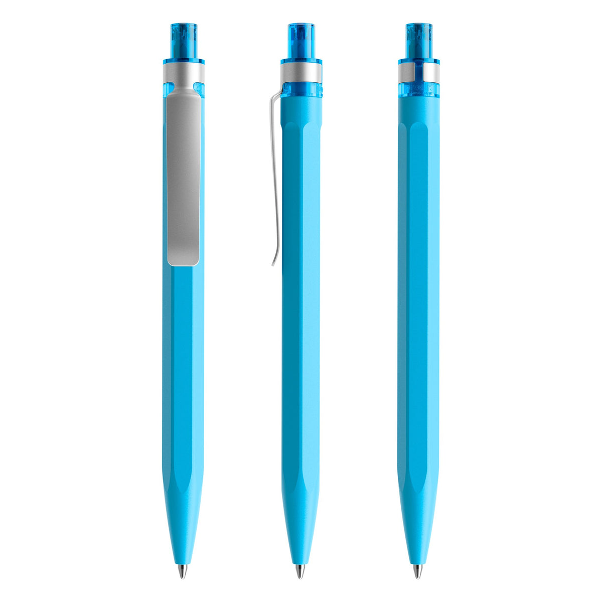 prodir QS50 Druckkugelschreiber matt mit Metallclip – Cyanblau M58-S70