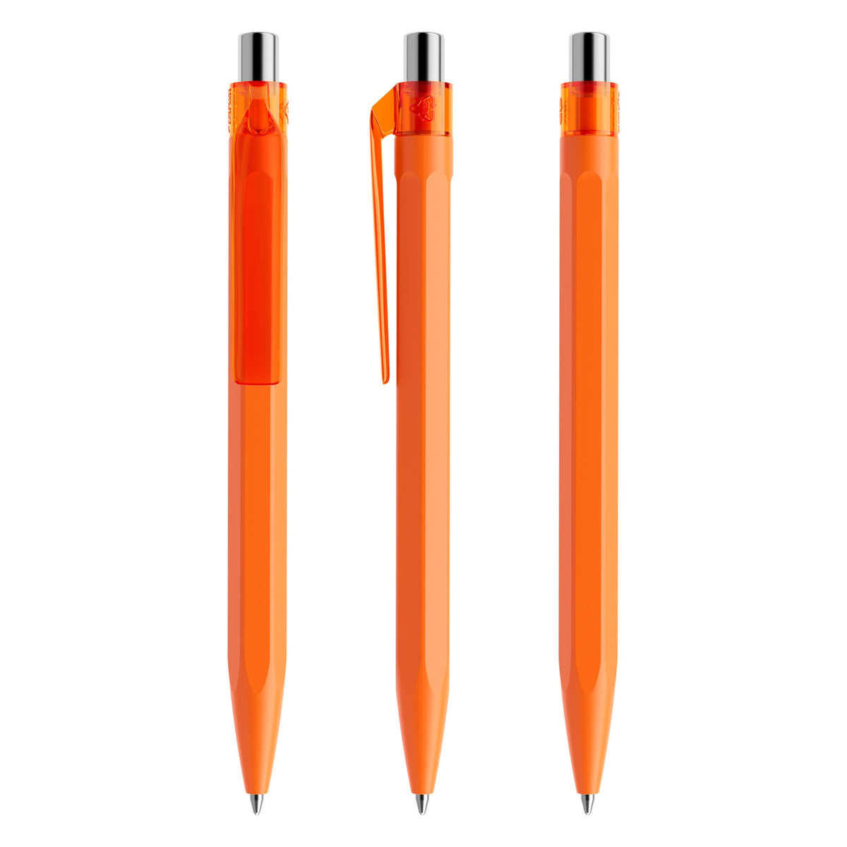prodir QS50 Druckkugelschreiber sechseckig matt – Orange / Silber verchromt M10 C
