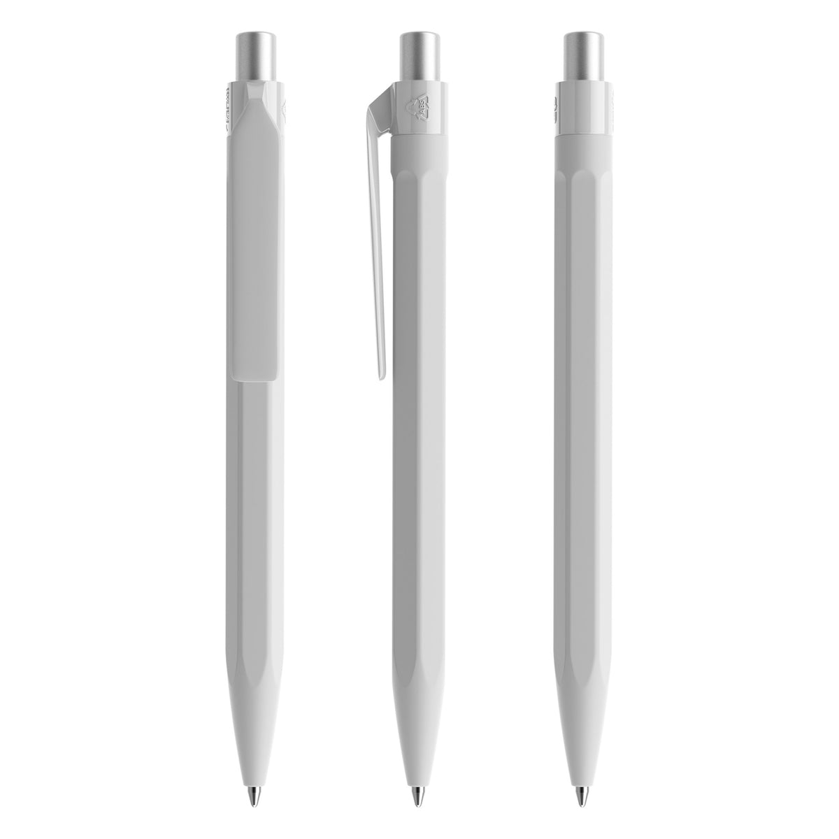 prodir QS50 Druckkugelschreiber Soft Touch – Betongrau / Silber satiniert R77 S