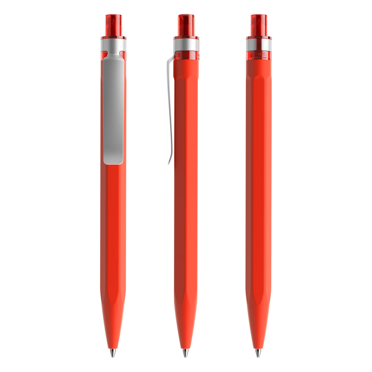 prodir QS50 Druckkugelschreiber Soft Touch mit Metallclip – Rot R20-S70