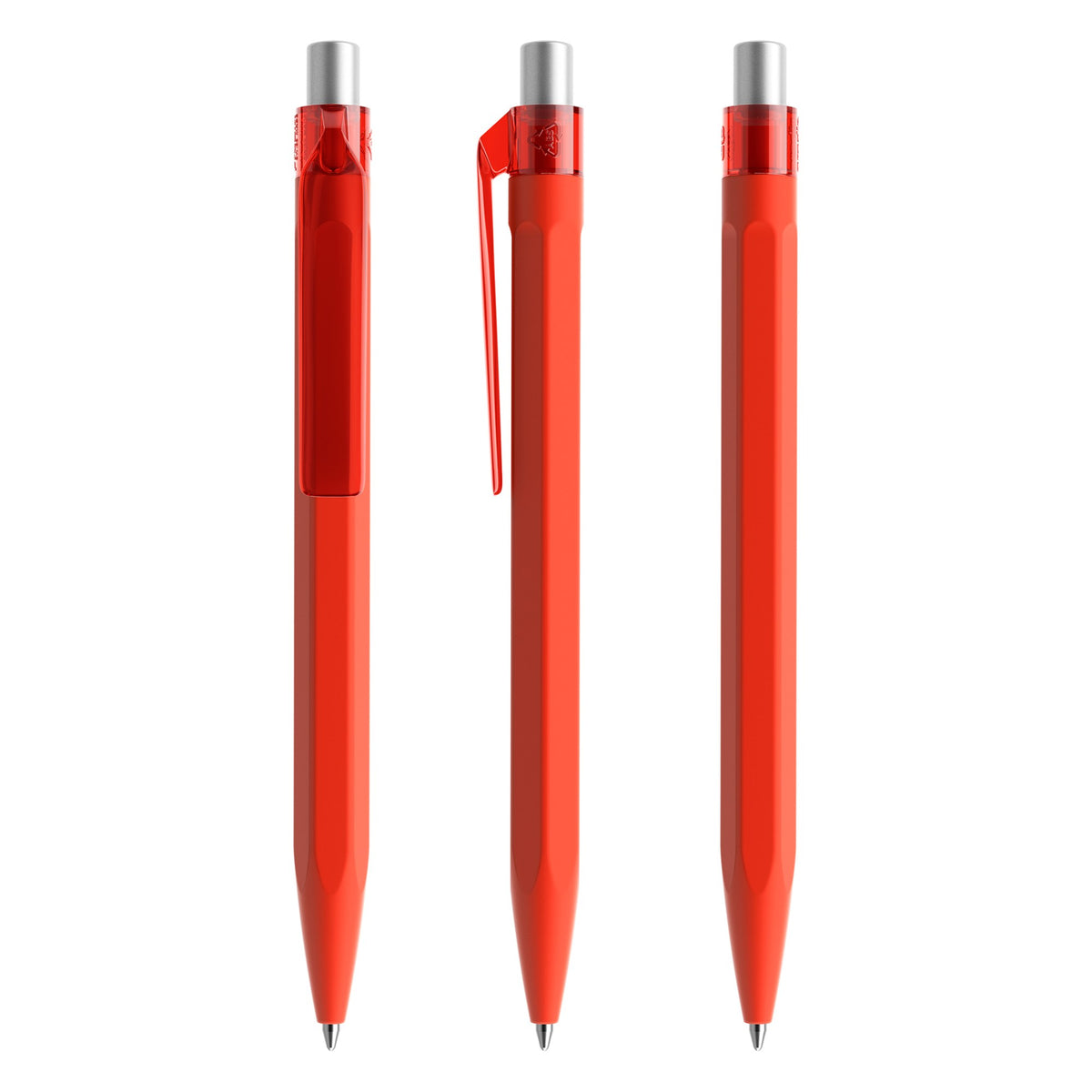 prodir QS50 Druckkugelschreiber Soft Touch – Rot / Silber satiniert R20 S