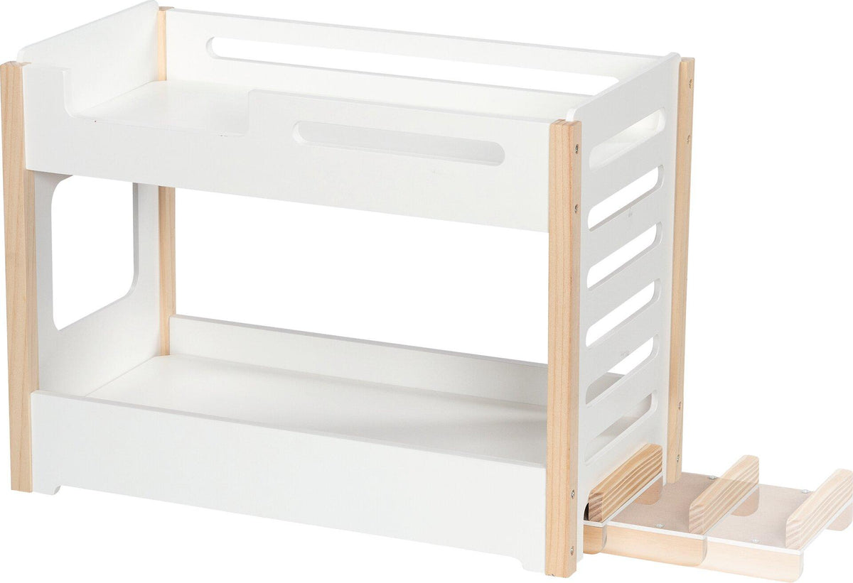 Puppen Etagenbett mit Rutsche in Weiß und Holz – weitere Ansicht