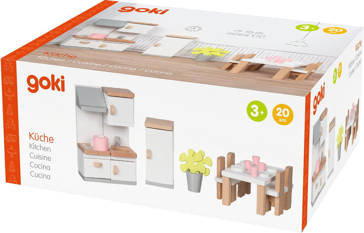 Puppenmöbel Style Küche mit Esstisch und Kühlschrank – Verpackung