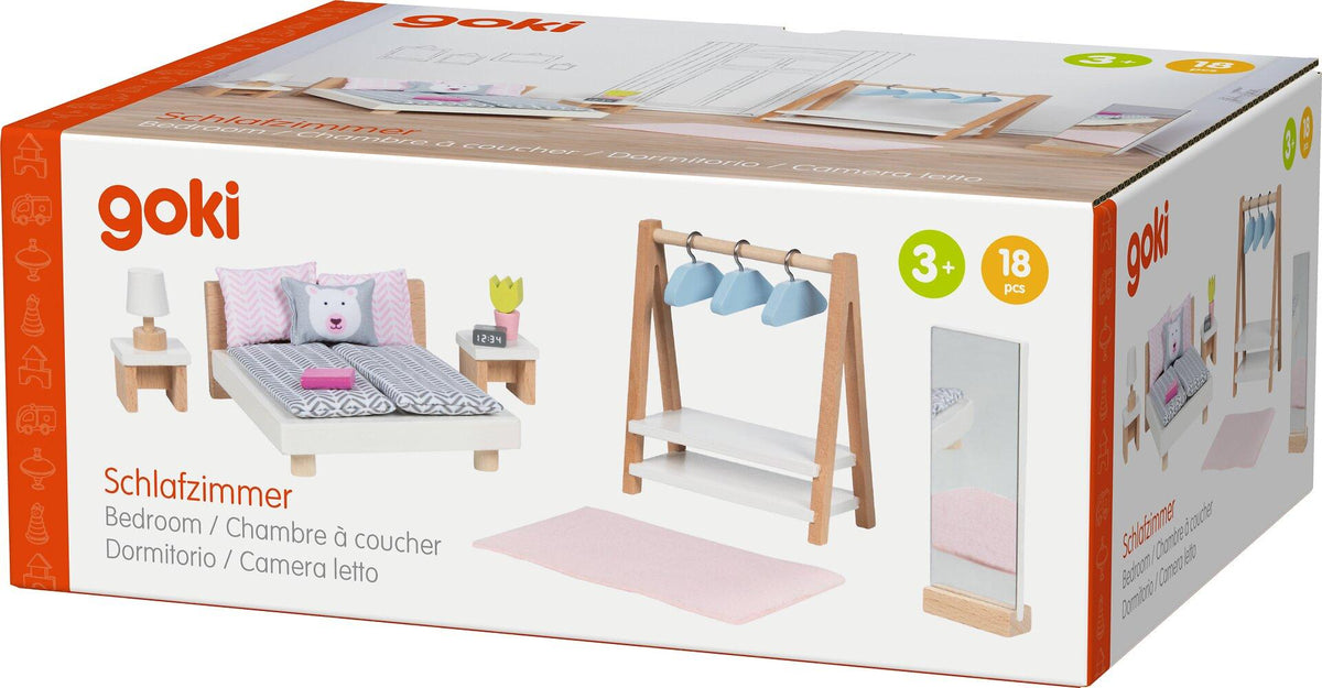 Puppenmöbel Style Schlafzimmer mit Kleiderständer – Verpackung