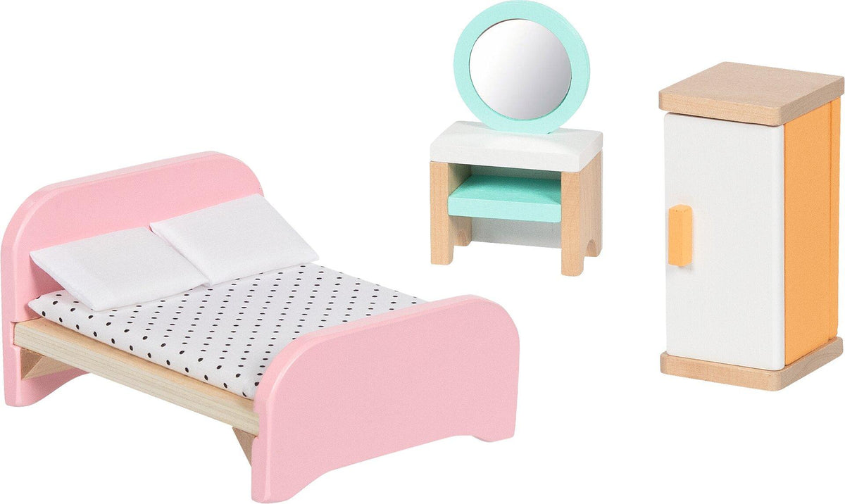 Puppenmöbelserie Copenhagen Schlafzimmer mit Frisierkommode