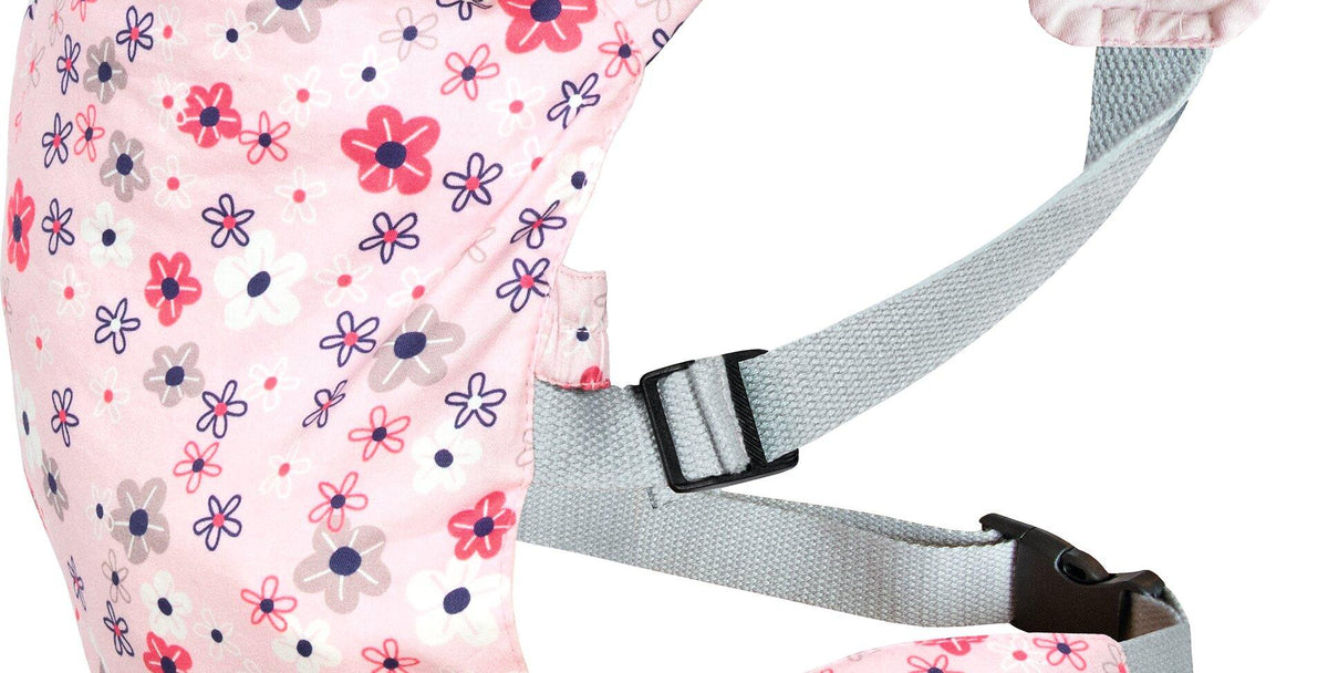 Puppentragegurt Blütentraum in Rosa mit Blumenmuster – weitere Ansicht