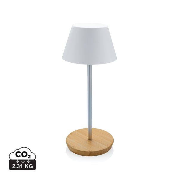 Pure Glow USB Tischleuchte aus RCS recyceltem Kunststoff mit Logo als Weihnachtsgeschenk