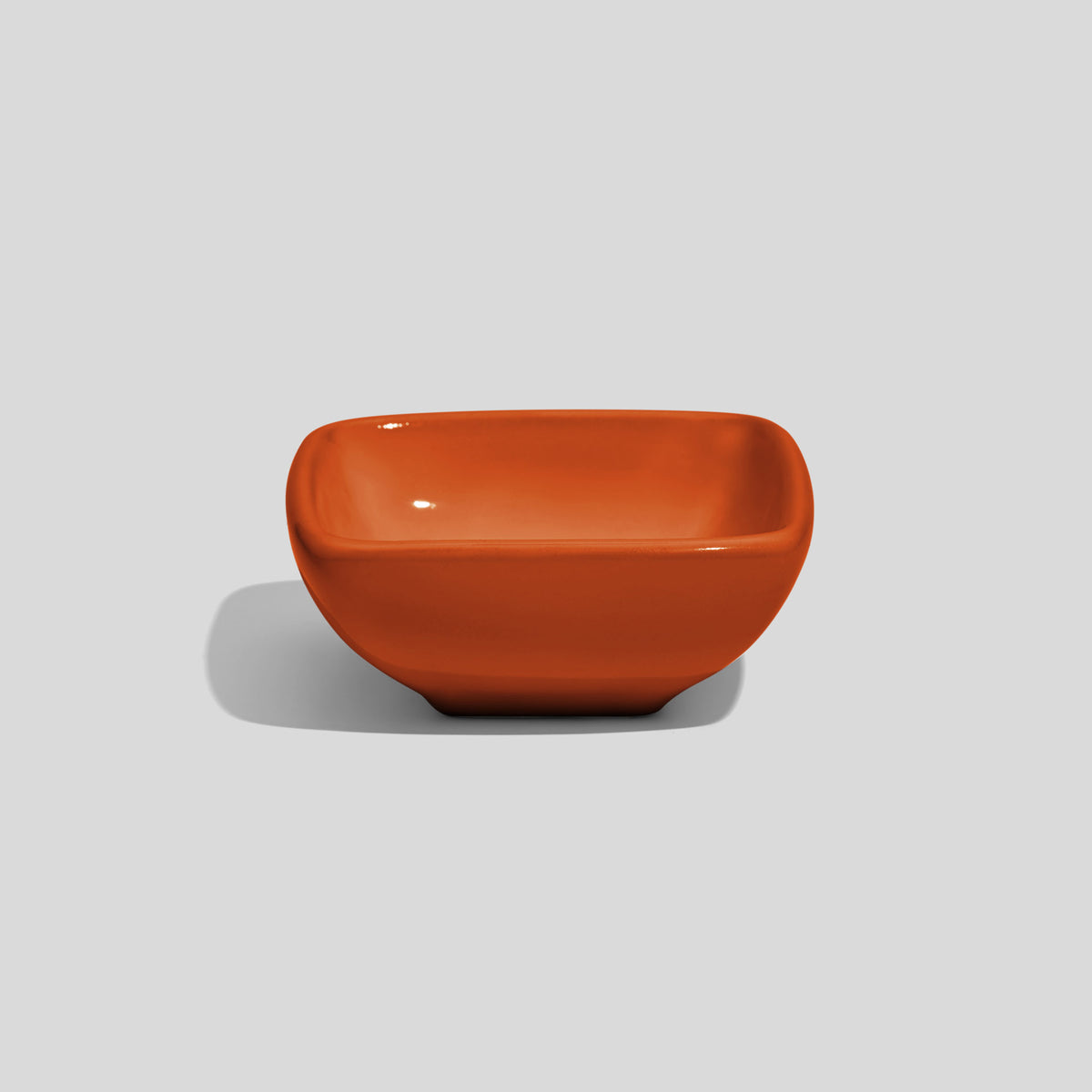 Quadratische Keramikschale 25 ml mit runden Ecken – Orange