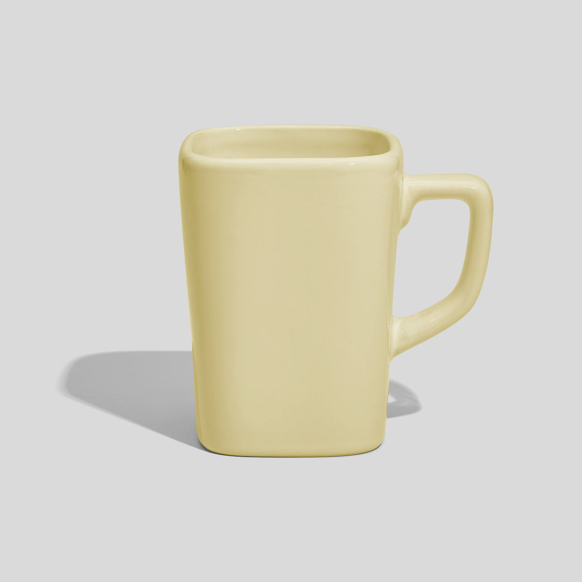 Quadratische Keramiktasse 260 ml mit eckigem Henkel – Ecru