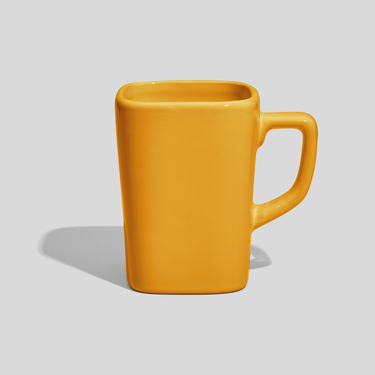 Quadratische Keramiktasse 260 ml mit eckigem Henkel – Gelb