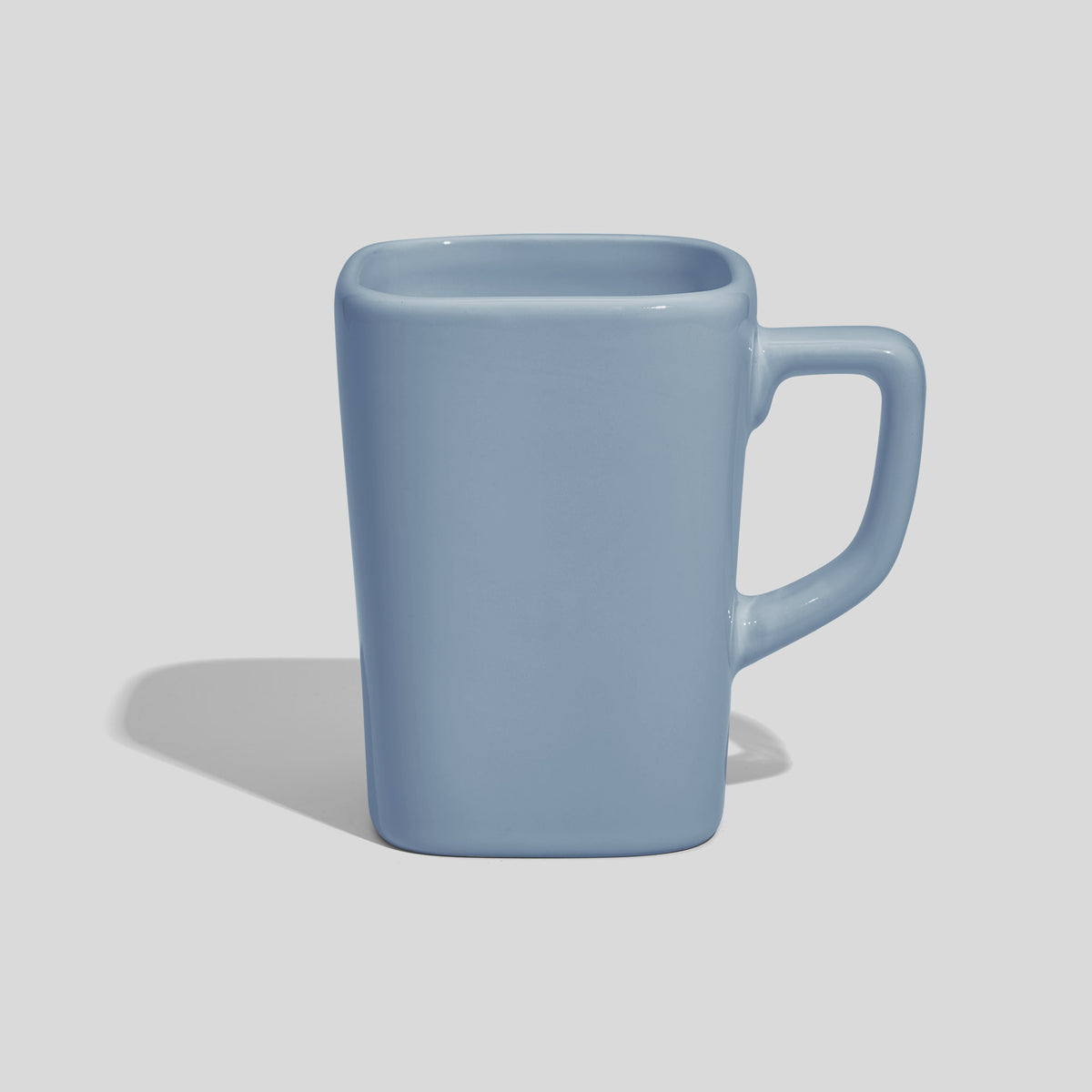 Quadratische Keramiktasse 260 ml mit eckigem Henkel – Hellblau