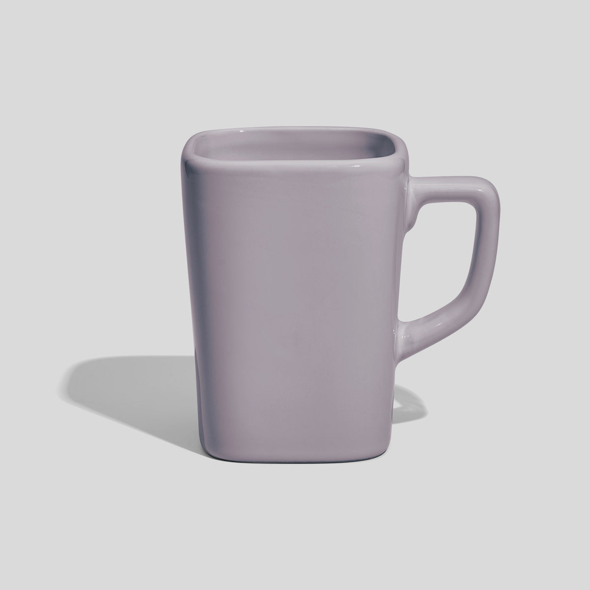 Quadratische Keramiktasse 260 ml mit eckigem Henkel – Hellgrau