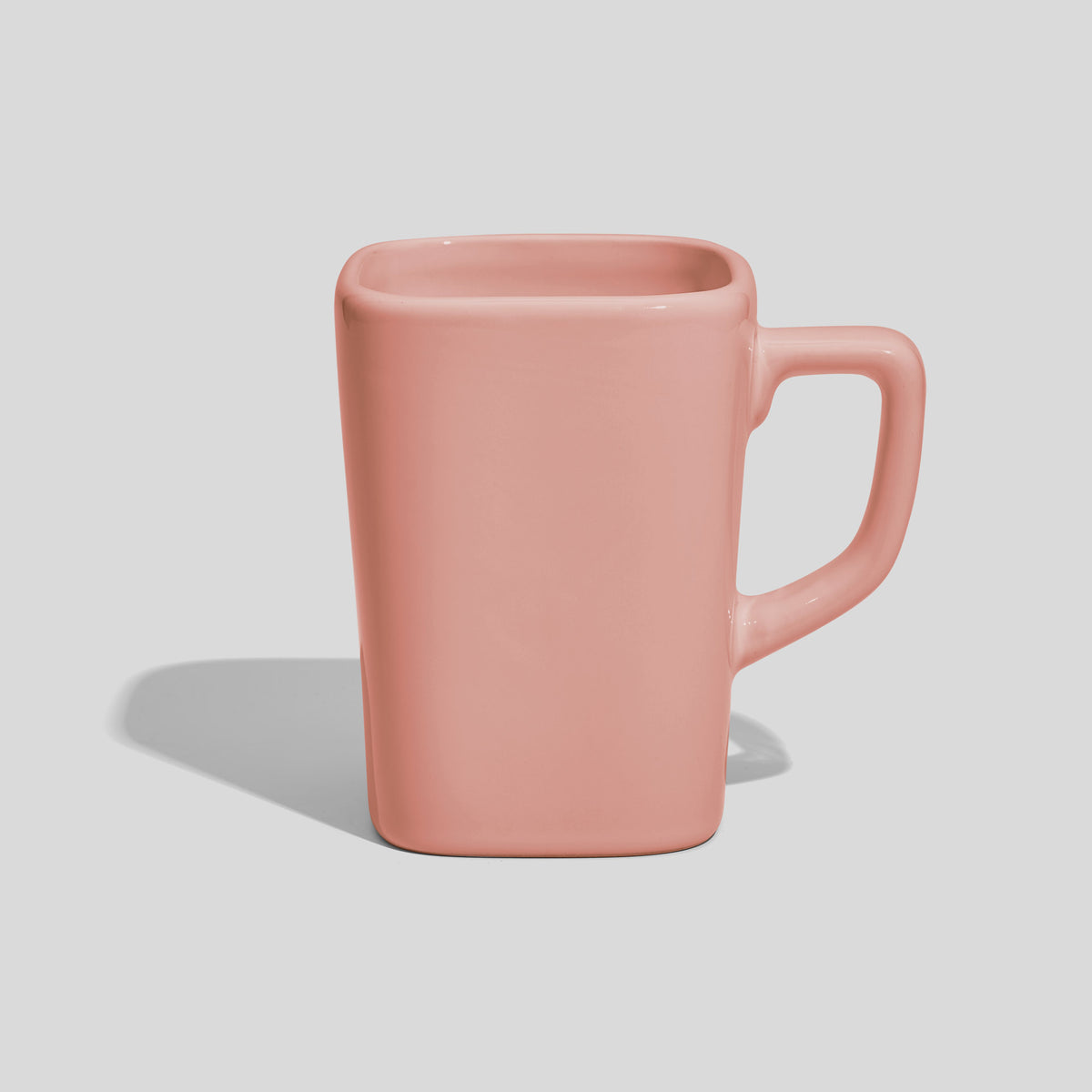 Quadratische Keramiktasse 260 ml mit eckigem Henkel – Rosa