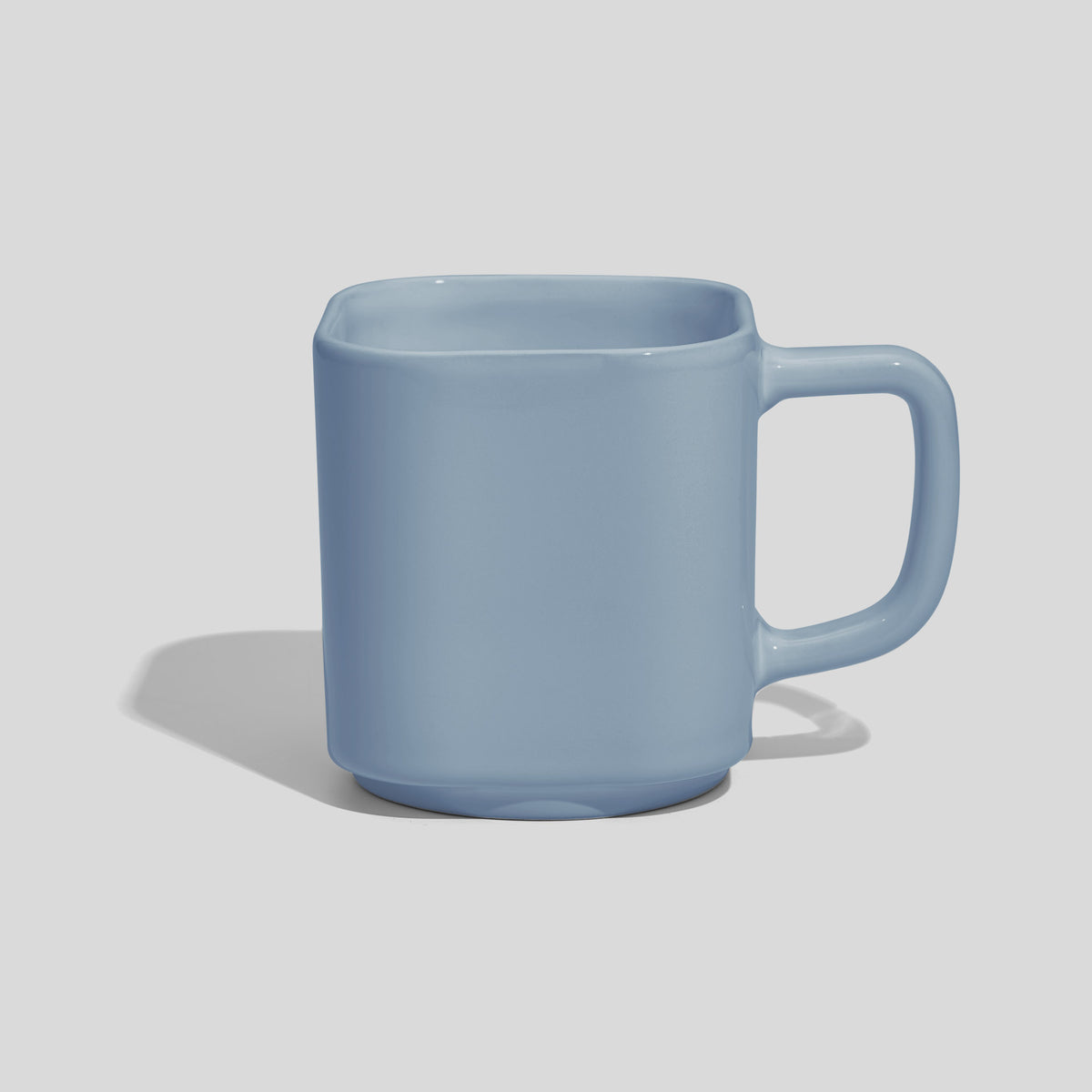 Quadratische Keramiktasse 290 ml mit eckigem Henkel – Hellblau