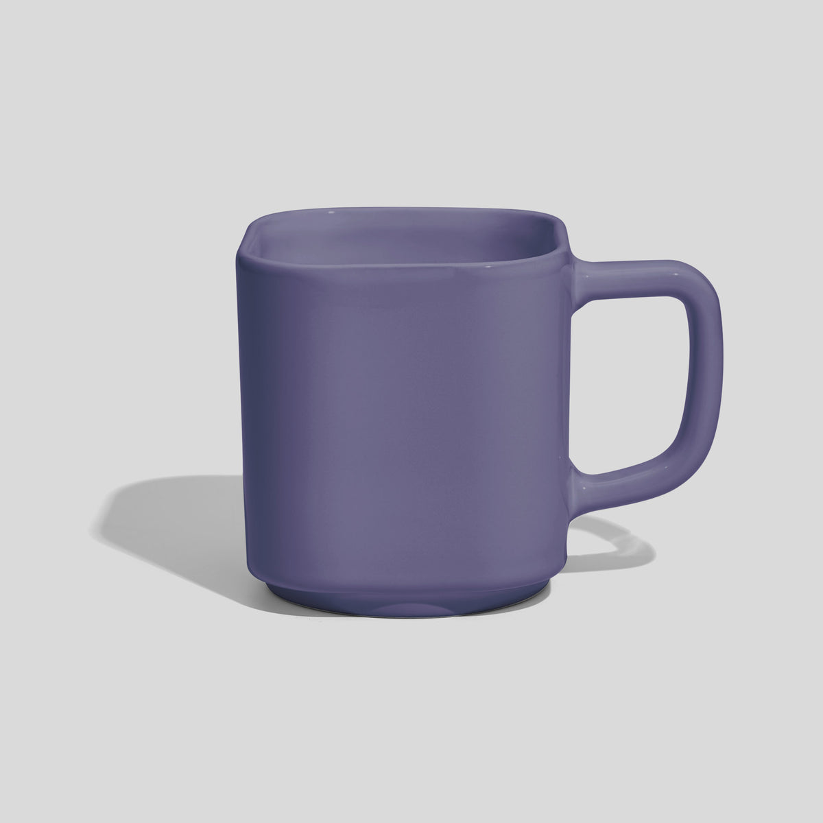 Quadratische Keramiktasse 290 ml mit eckigem Henkel – Lavendel