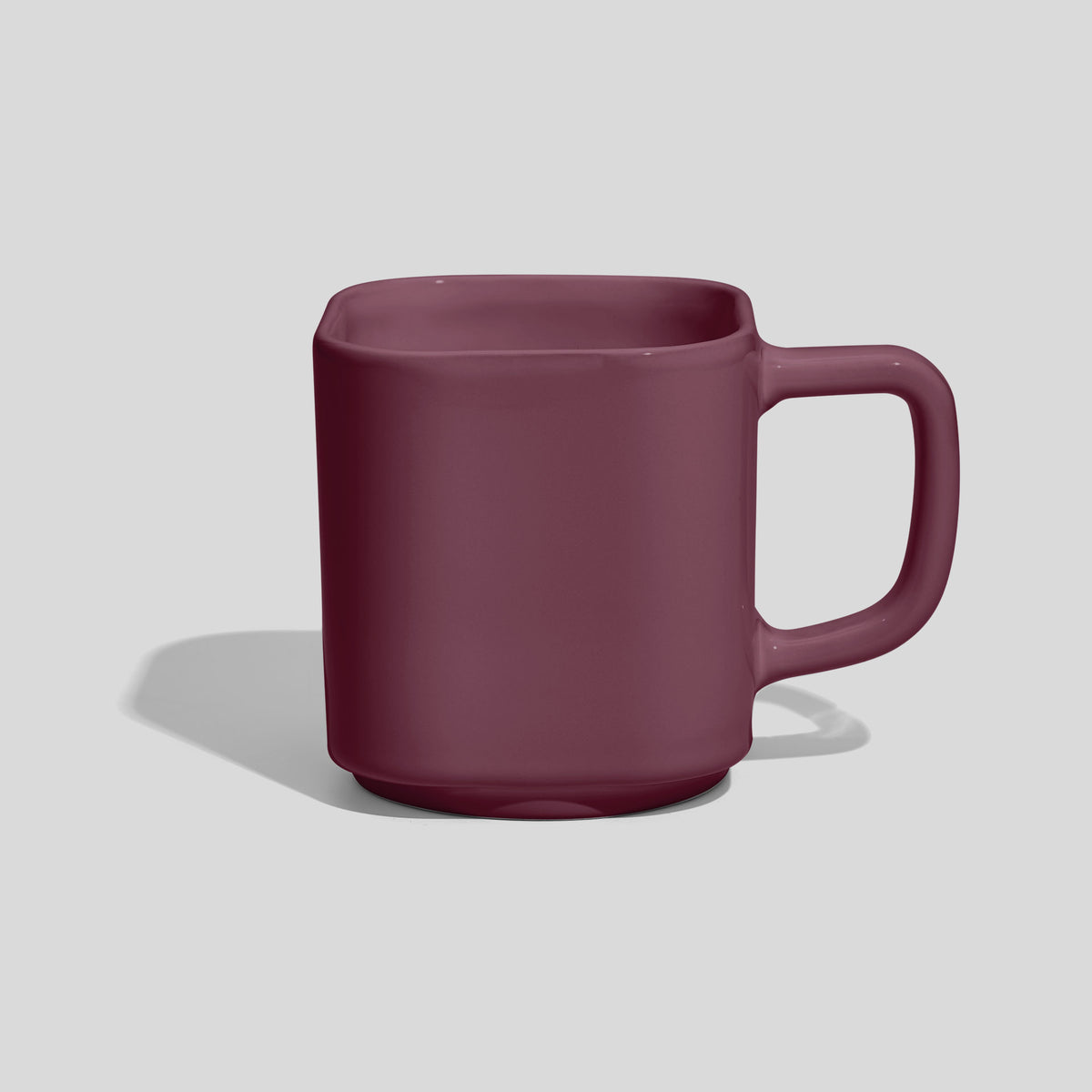 Quadratische Keramiktasse 290 ml mit eckigem Henkel – Mauve