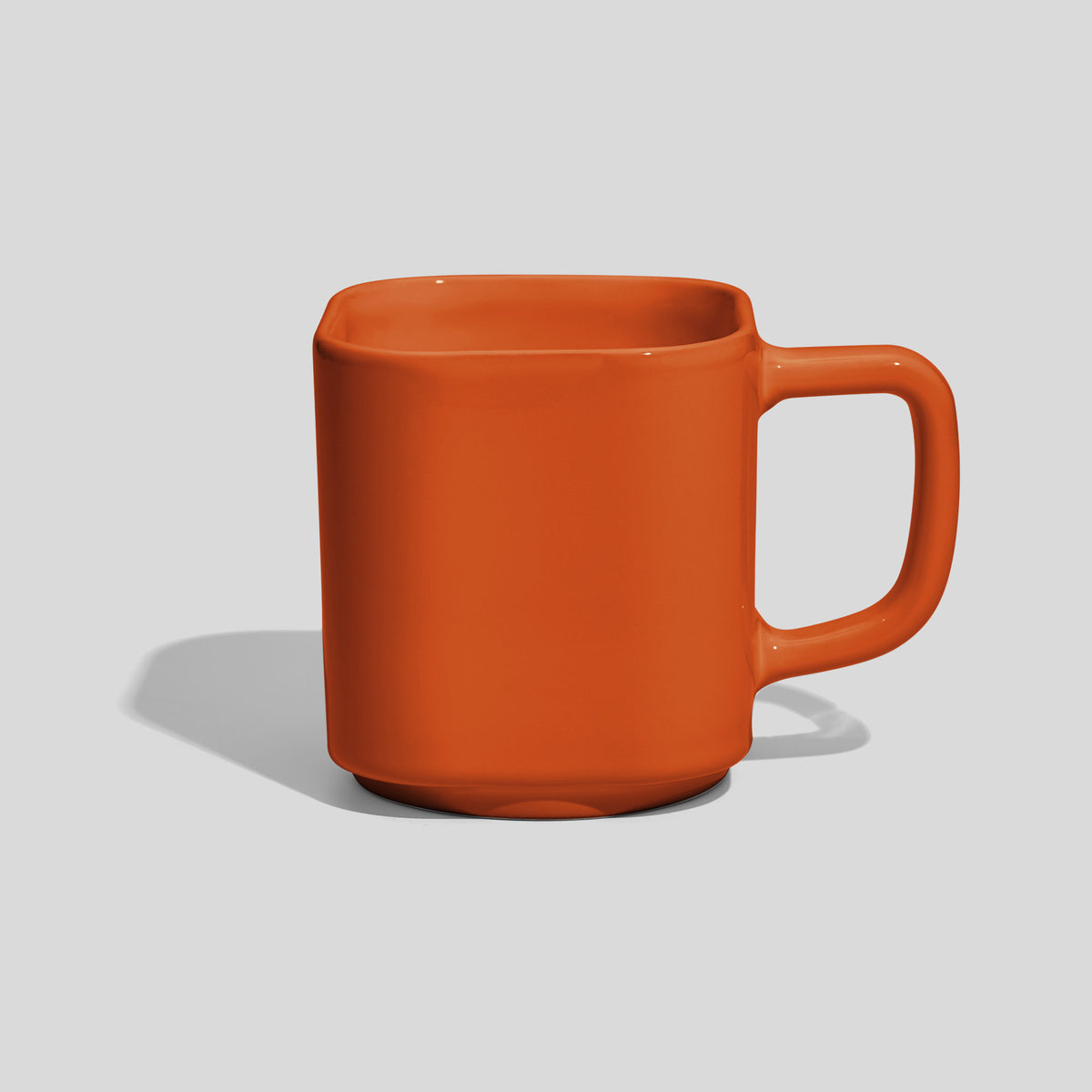 Quadratische Keramiktasse 290 ml mit eckigem Henkel – Orange